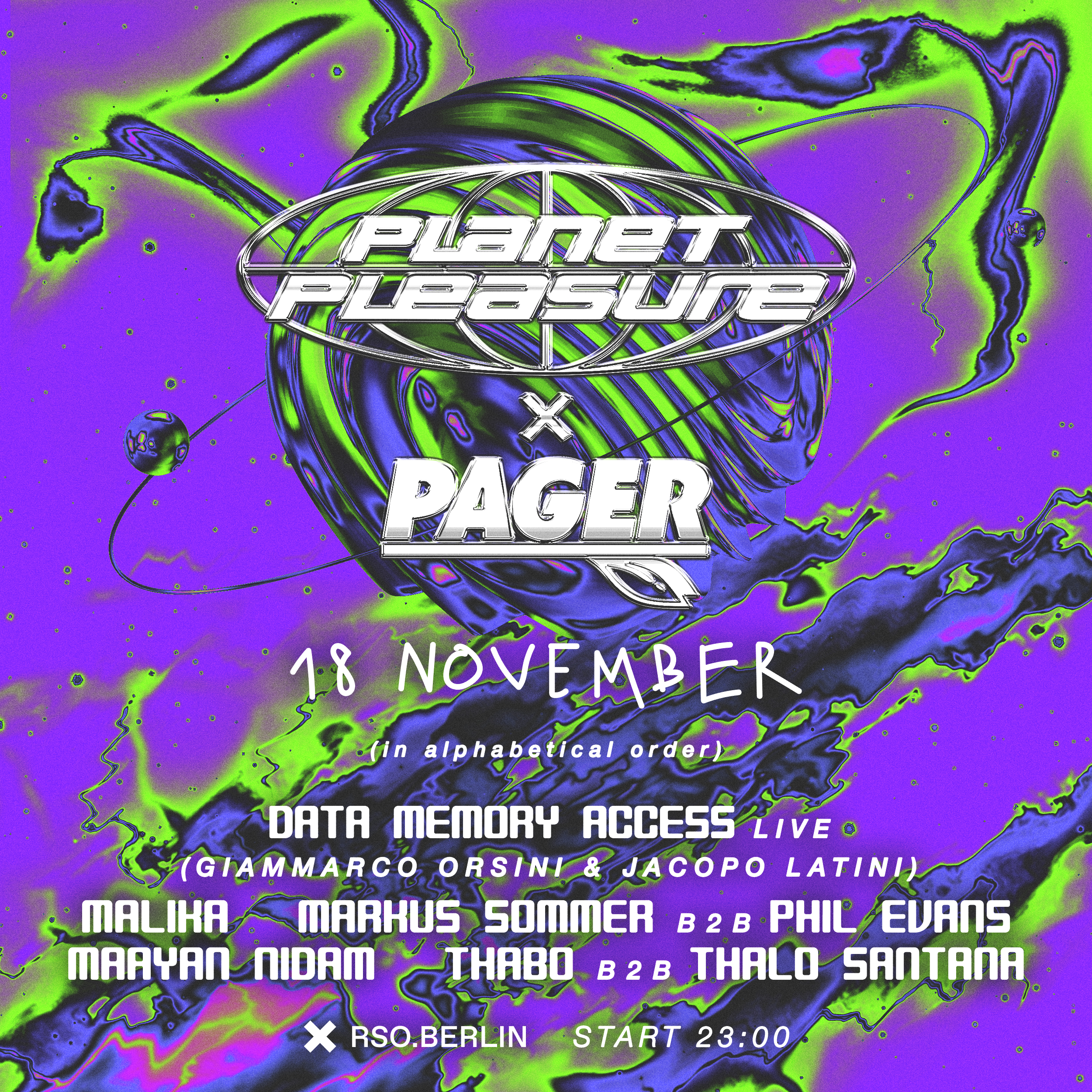 18.11. | Planet Pleasure x Pager Records w/ Mayaan Nidam, Data Memory Access, Markus Sommer